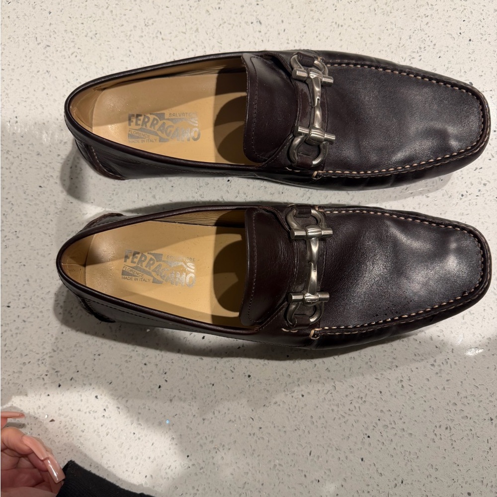 Salvatore Ferragamo Dark Brown Leather Loafers